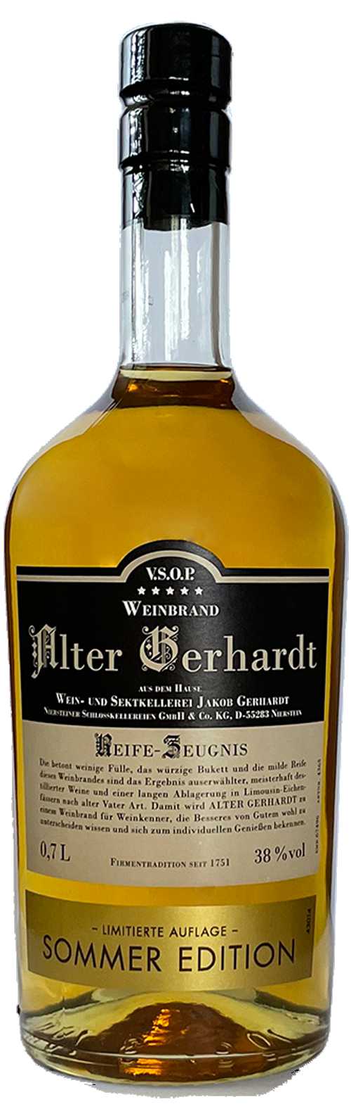 Alter Gerhardt Weinbrand 38% Vol. VSOP - Sommer Edition -