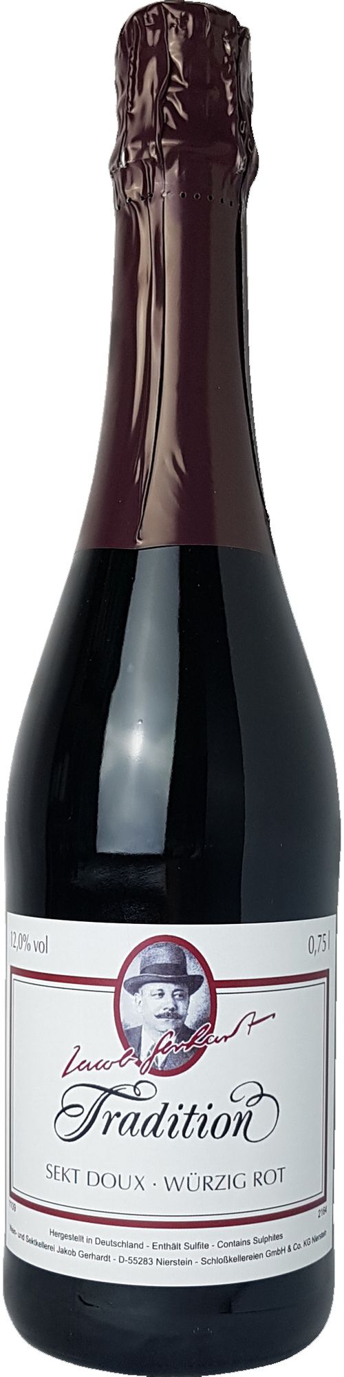 Sekt Jakob Gerhardt würzig-rot doux süß